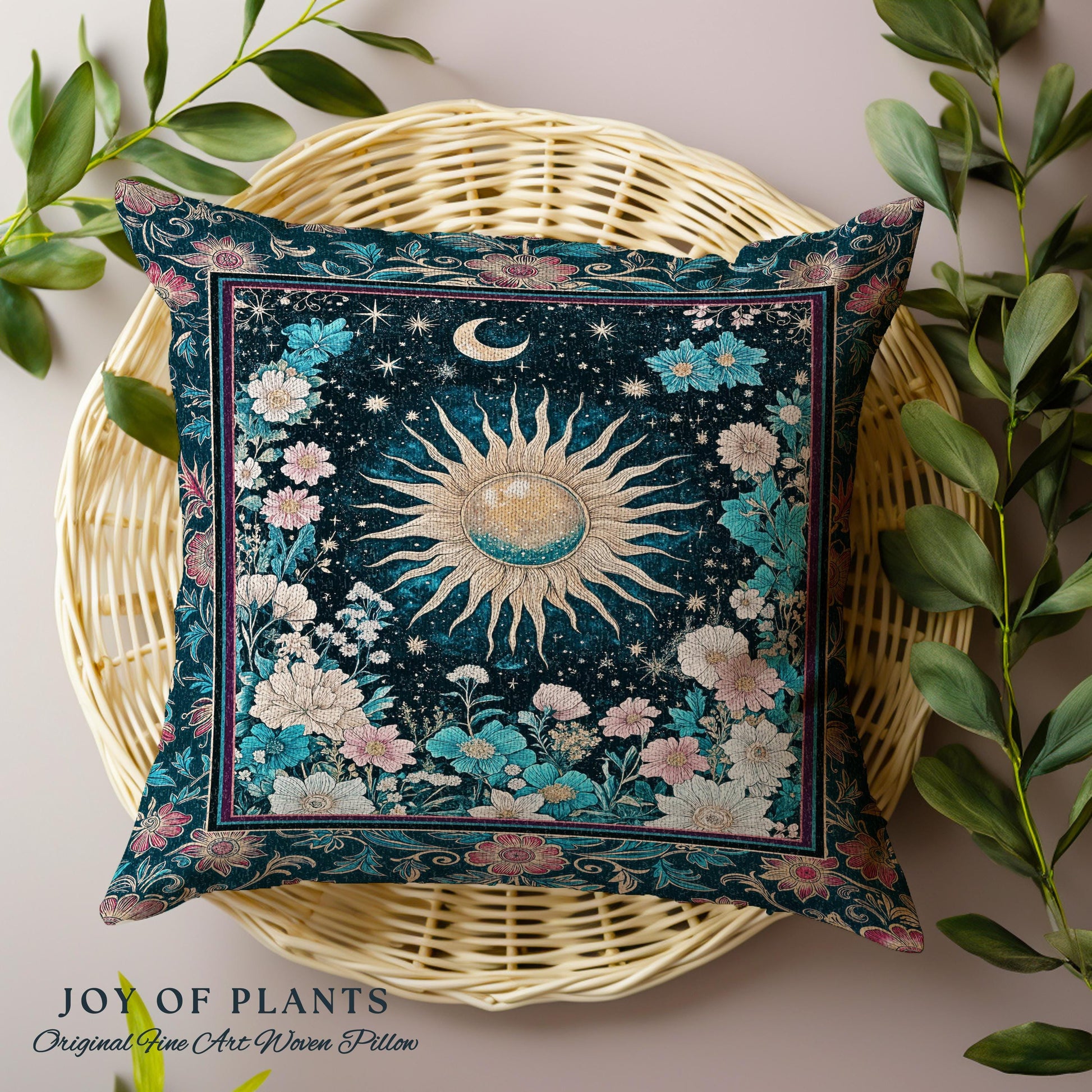 Celestial Sun Rustic Decorative Cushion Tapestry Throw Pillow