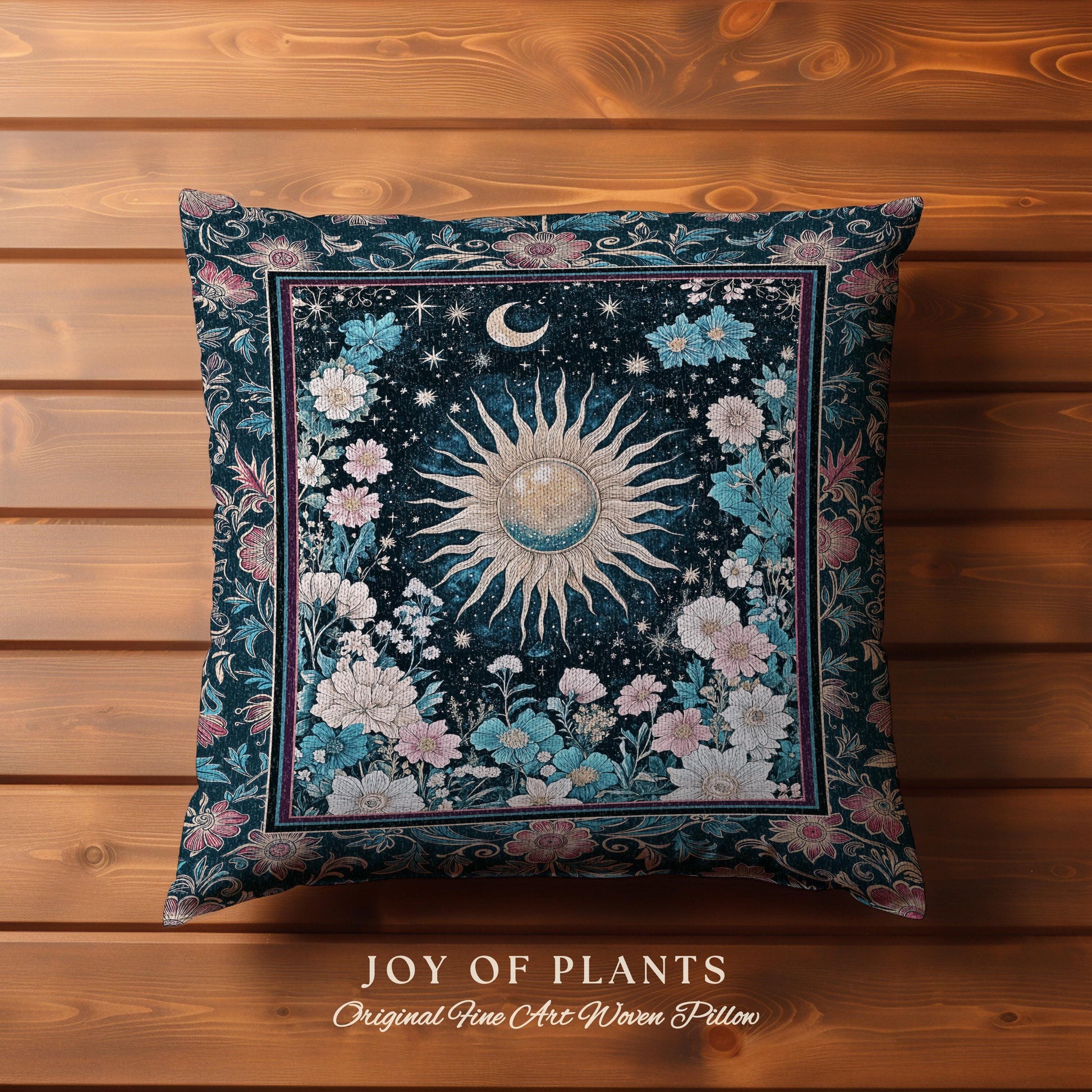 Celestial Sun Rustic Decorative Cushion Tapestry Throw Pillow