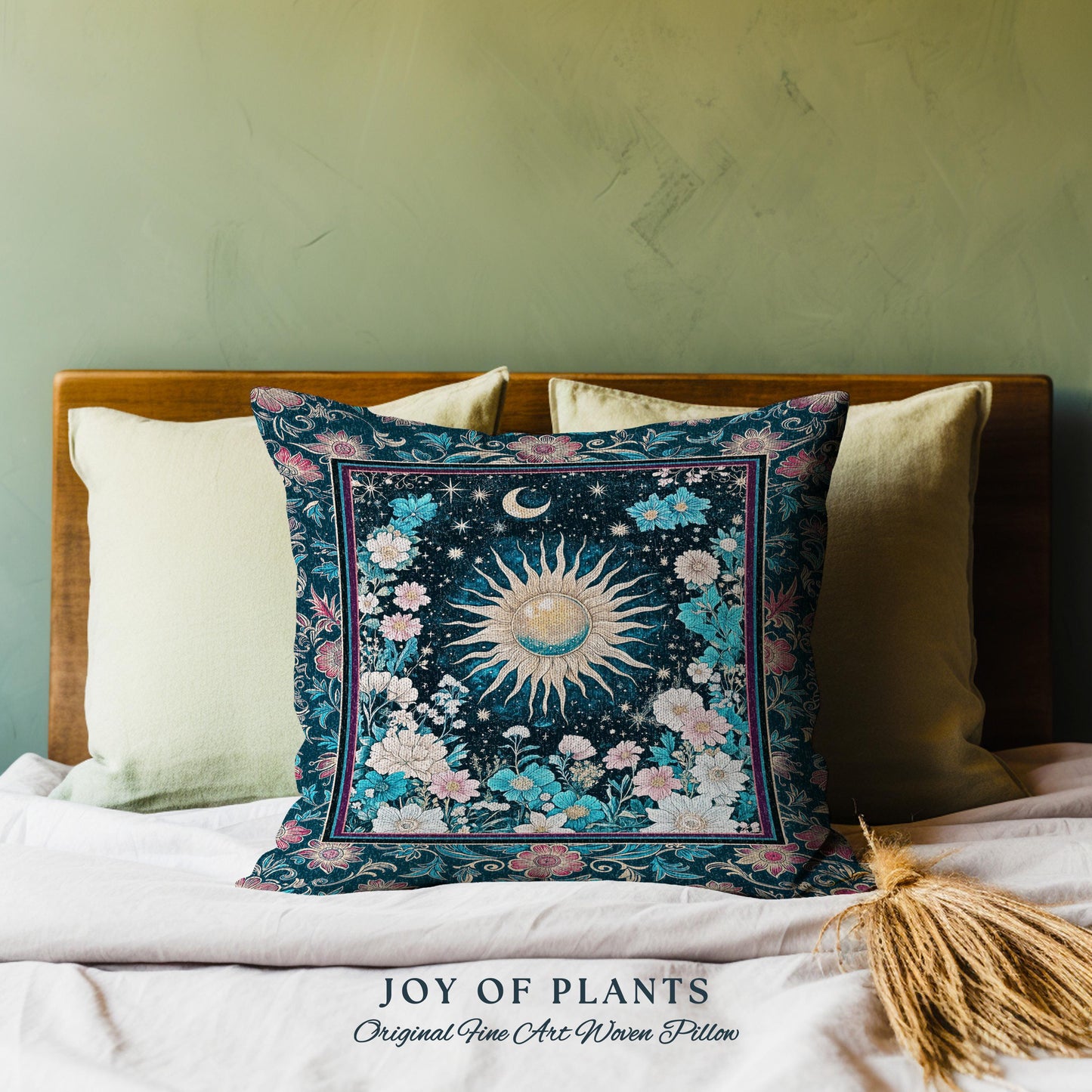 Celestial Sun Rustic Decorative Cushion Tapestry Throw Pillow