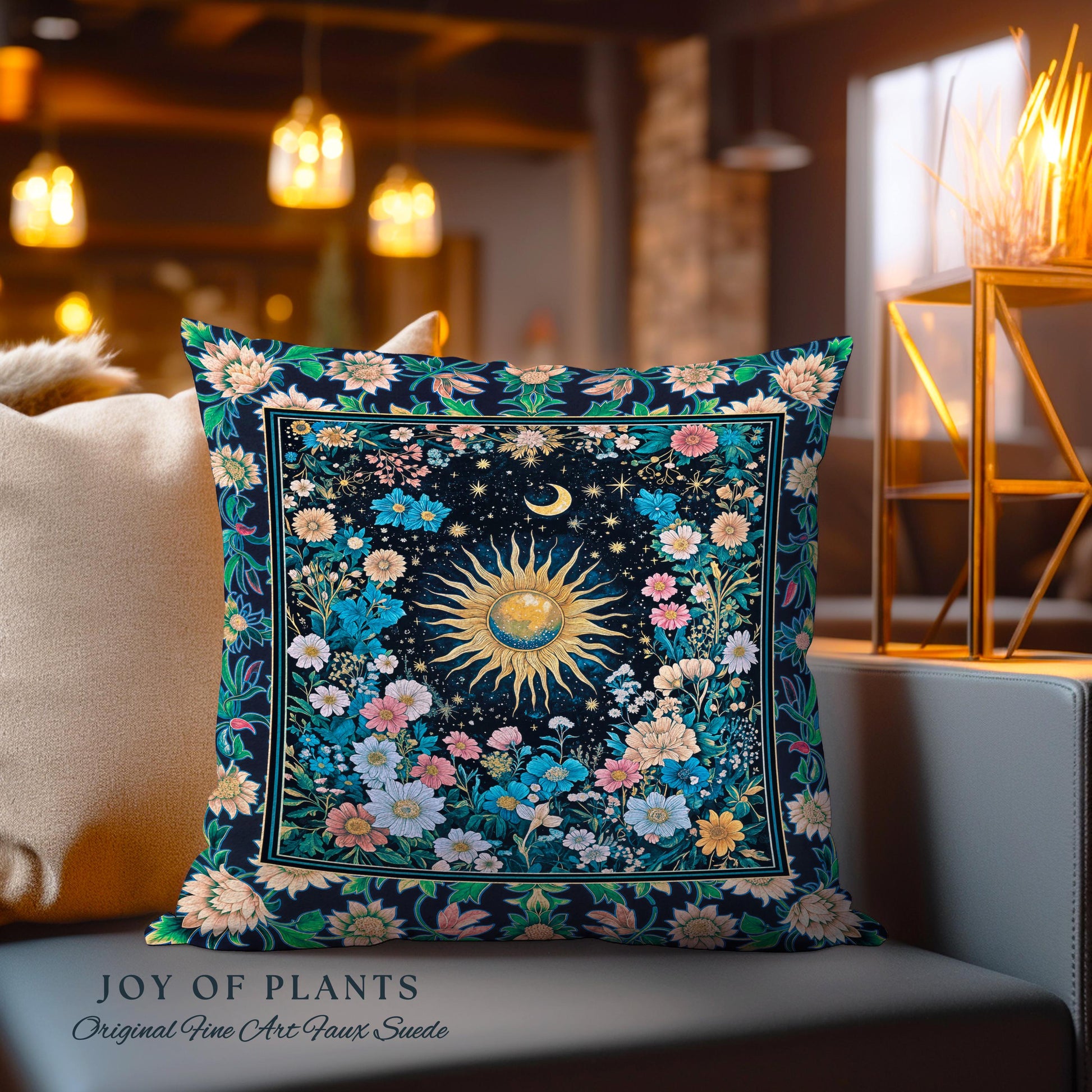 Colorful Maximalist Boho Sun Tapestry Pillow Decorative Throw Cushion