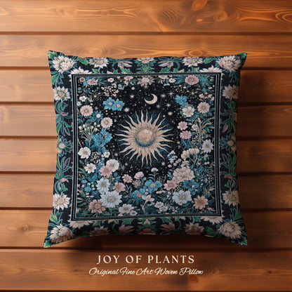 Colorful Maximalist Boho Sun Tapestry Pillow Decorative Throw Cushion