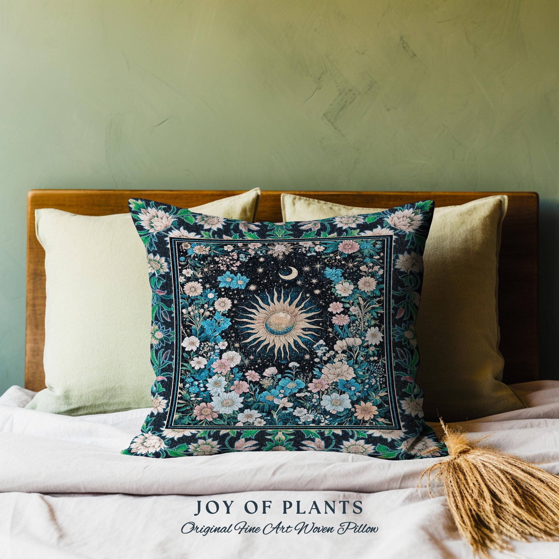 Colorful Maximalist Boho Sun Tapestry Pillow Decorative Throw Cushion