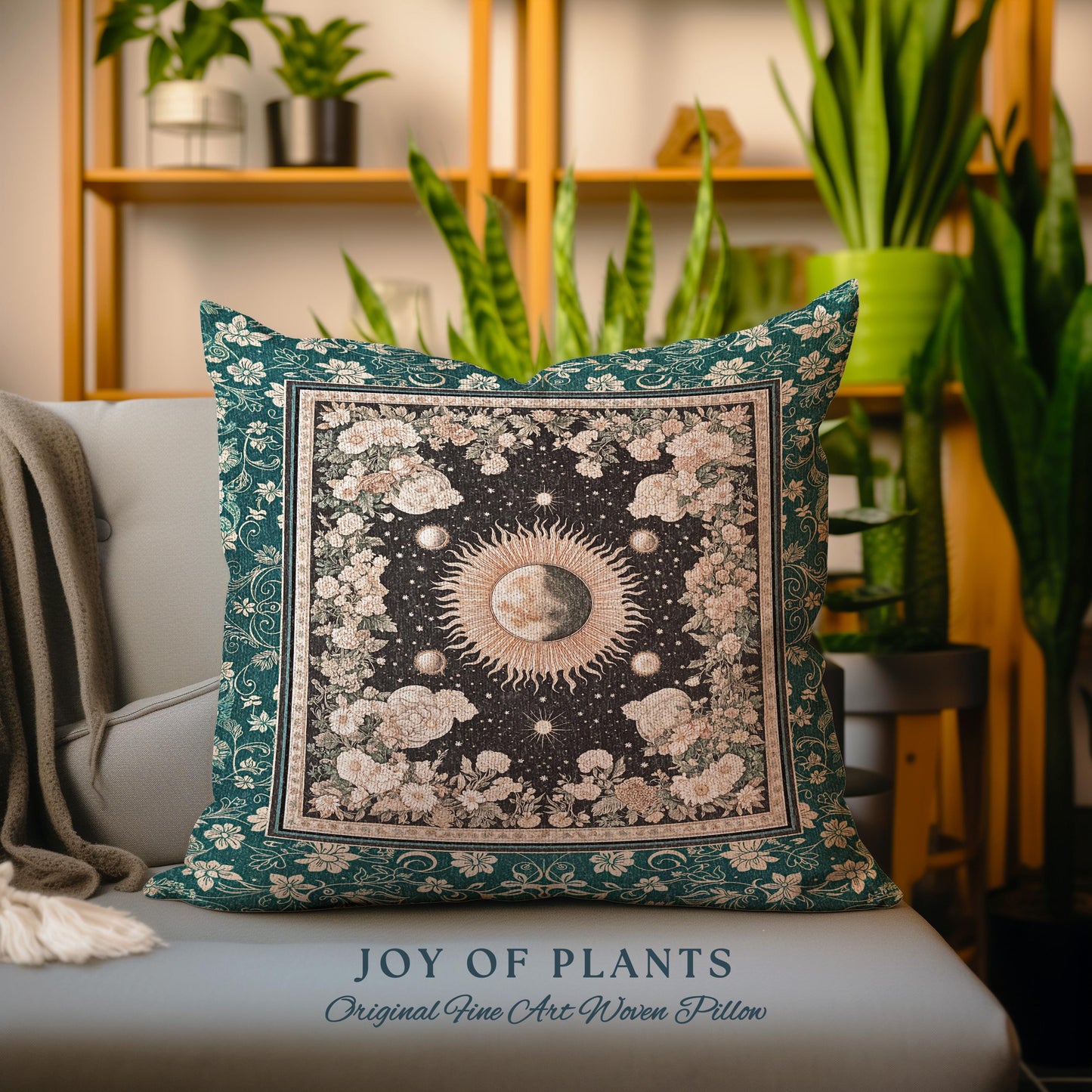 Sun and Moon Bohemian Decorative Cushion Tapestry Throw Pillow