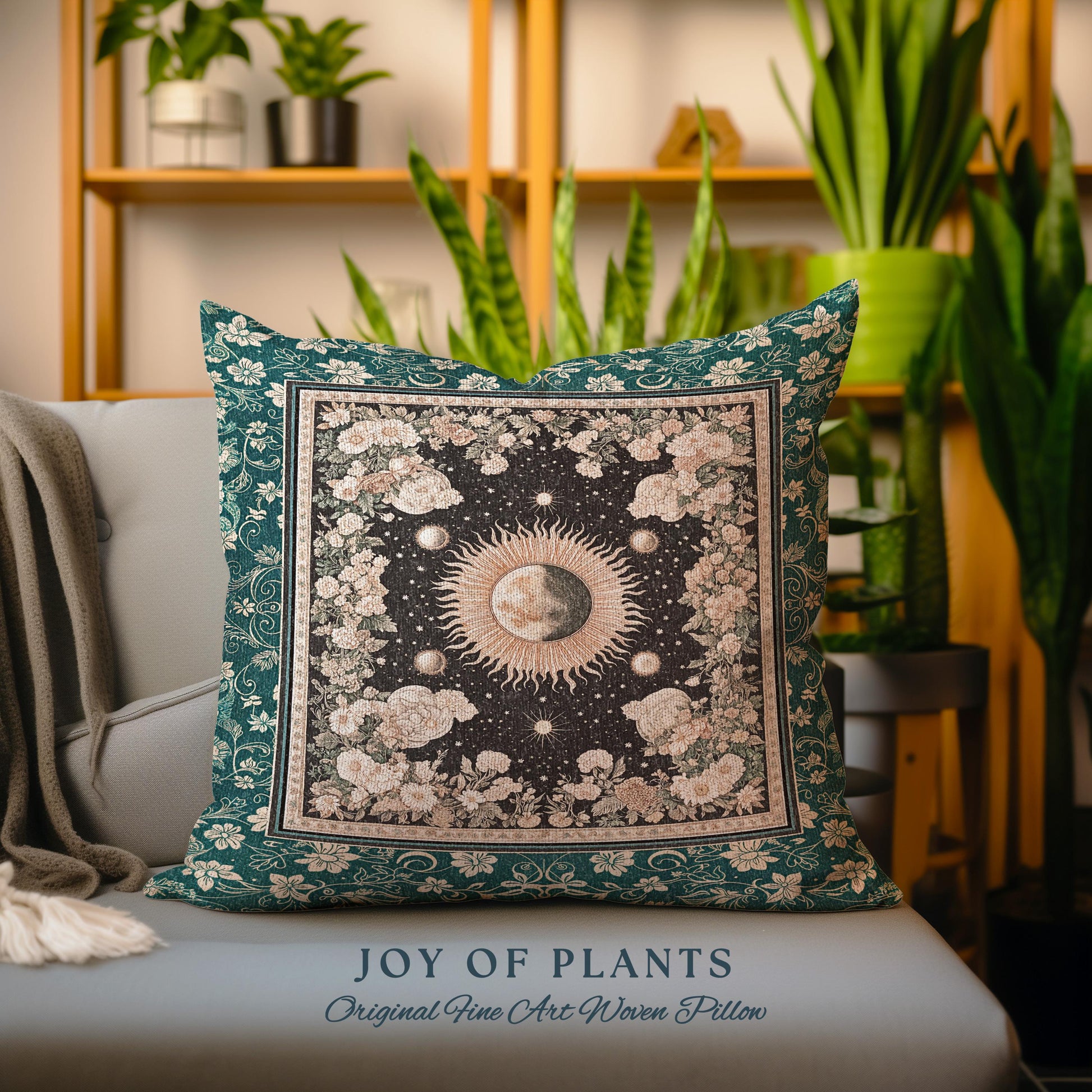 Sun and Moon Bohemian Decorative Cushion Tapestry Throw Pillow