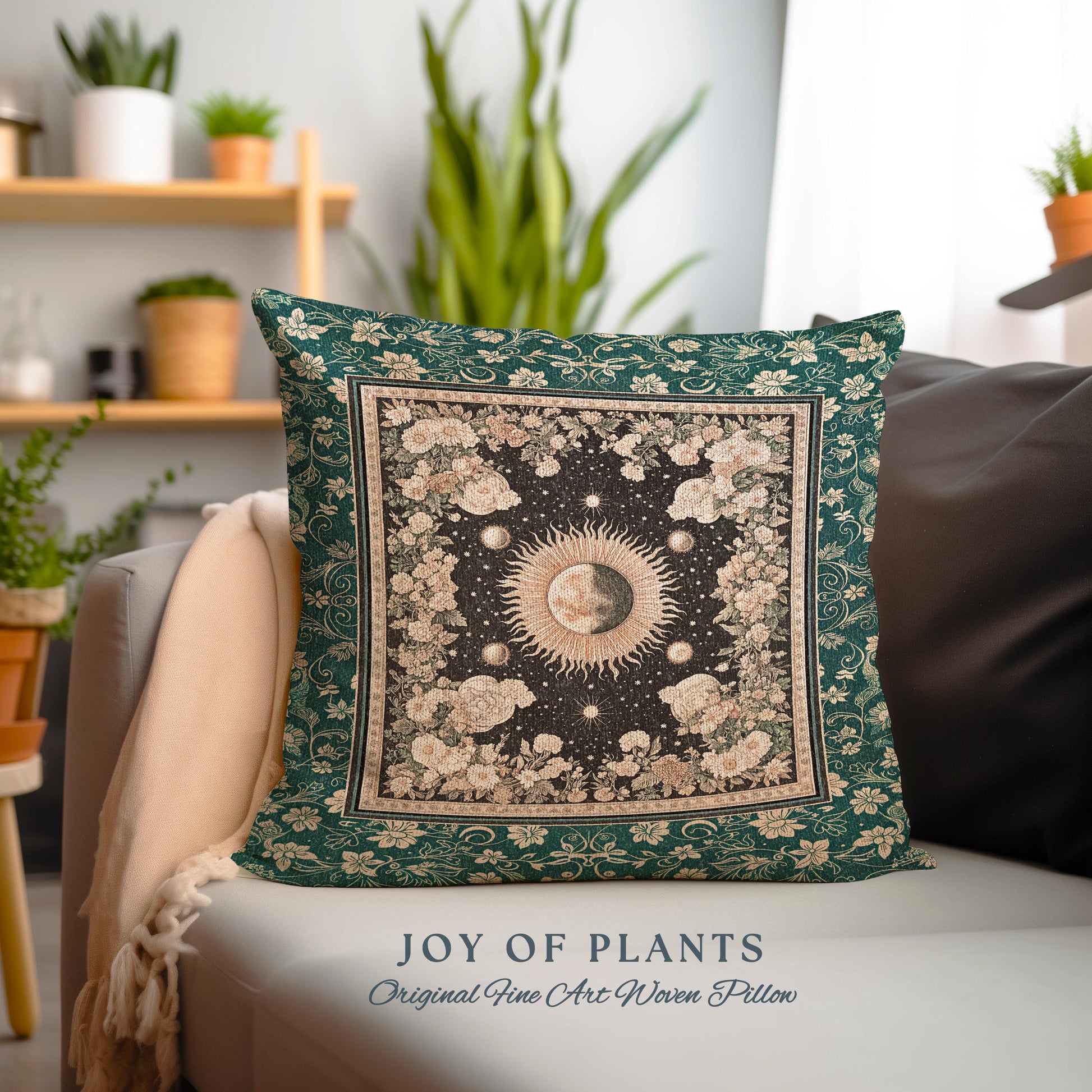 Sun and Moon Bohemian Decorative Cushion Tapestry Throw Pillow