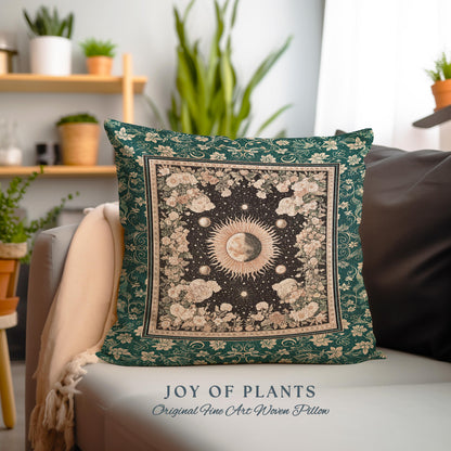 Sun and Moon Bohemian Decorative Cushion Tapestry Throw Pillow