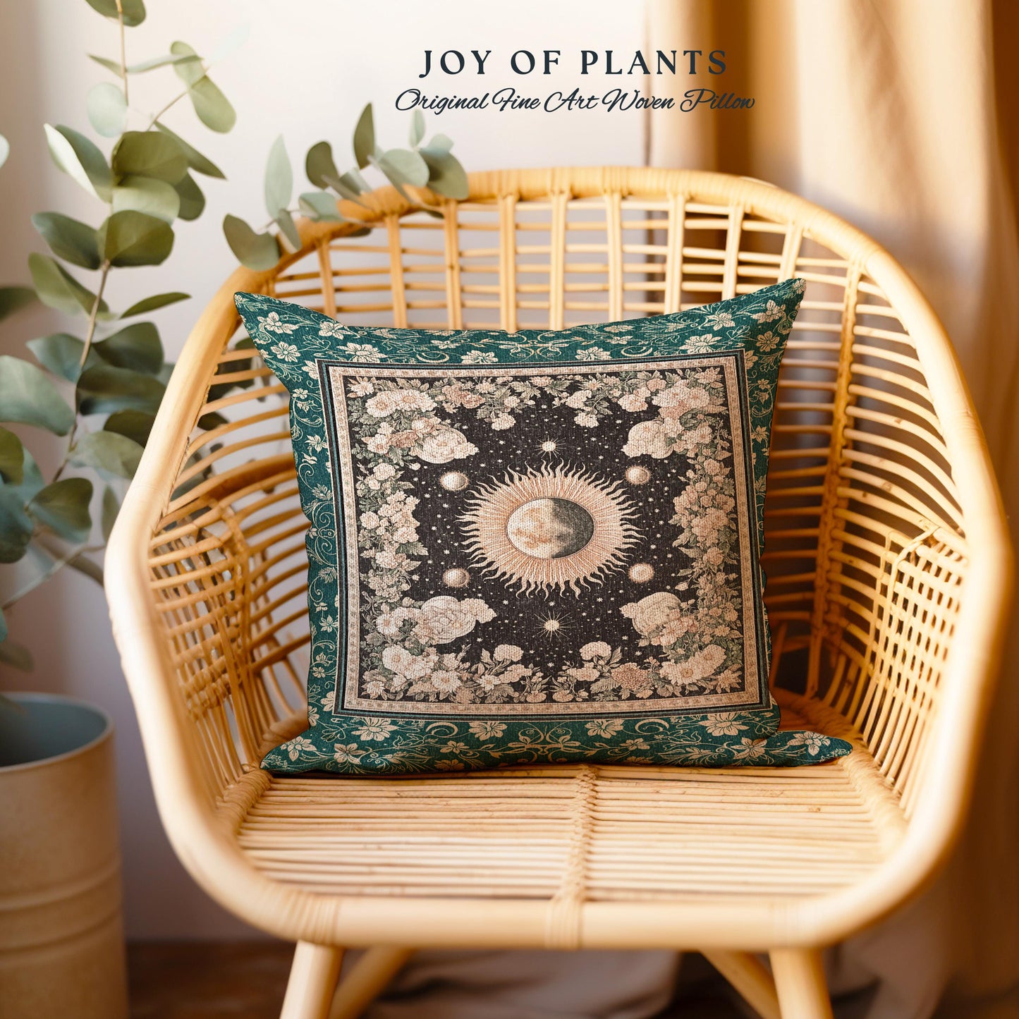 Sun and Moon Bohemian Decorative Cushion Tapestry Throw Pillow