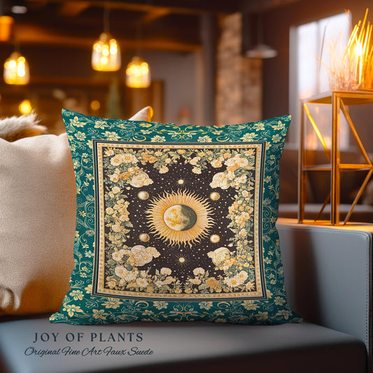 Sun and Moon Bohemian Decorative Cushion Tapestry Throw Pillow