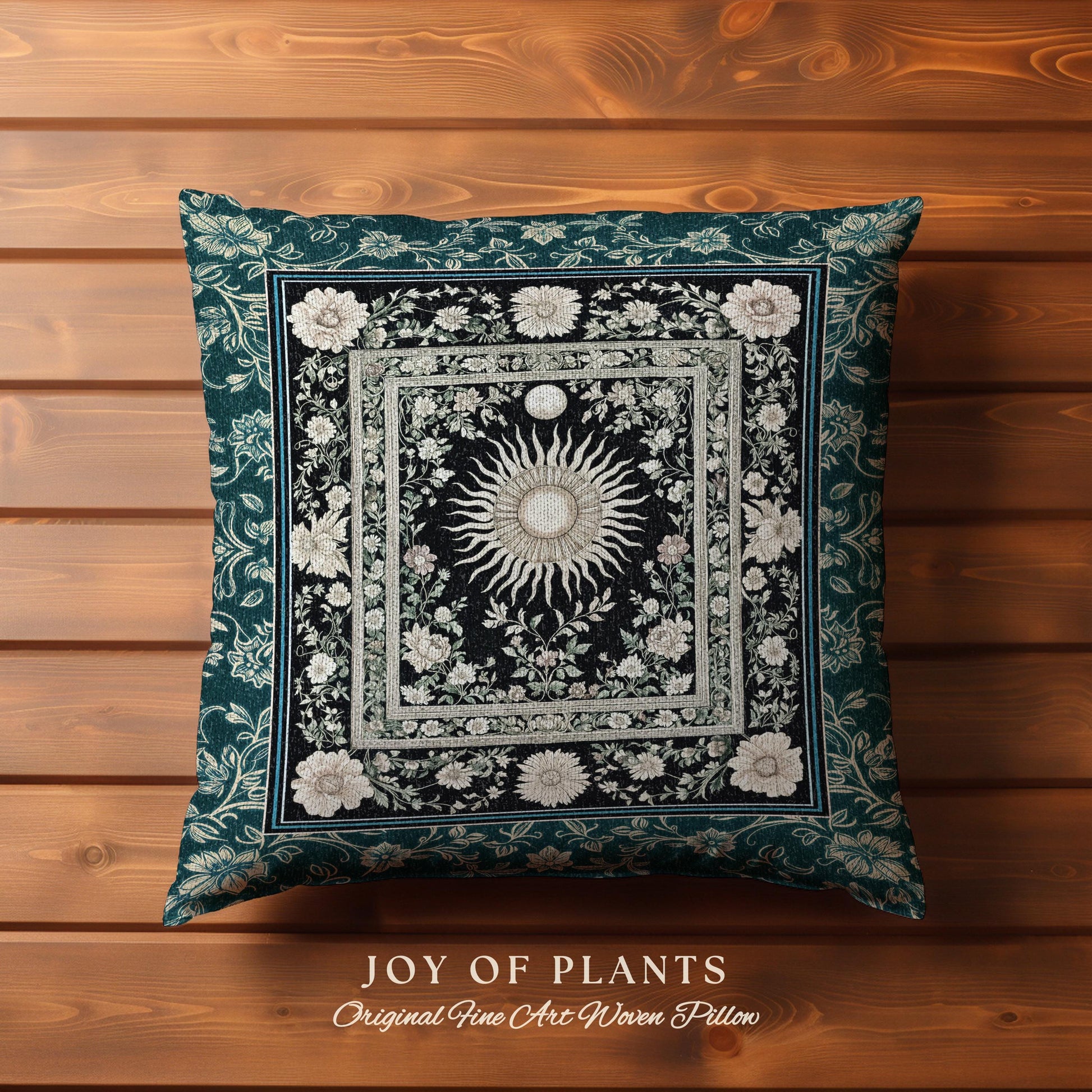 Witchy Celestial Sun Decorative Cushion Tapestry Throw Pillow