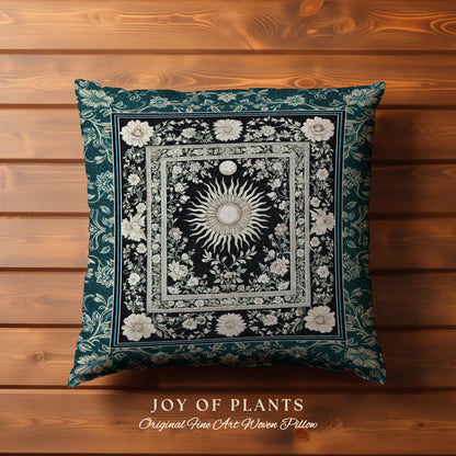 Witchy Celestial Sun Decorative Cushion Tapestry Throw Pillow