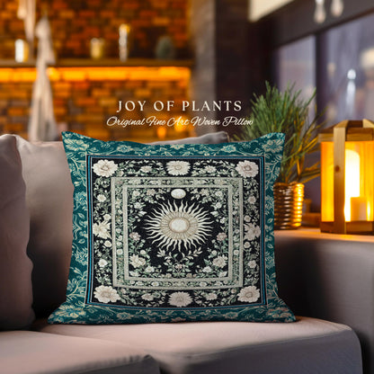 Witchy Celestial Sun Decorative Cushion Tapestry Throw Pillow