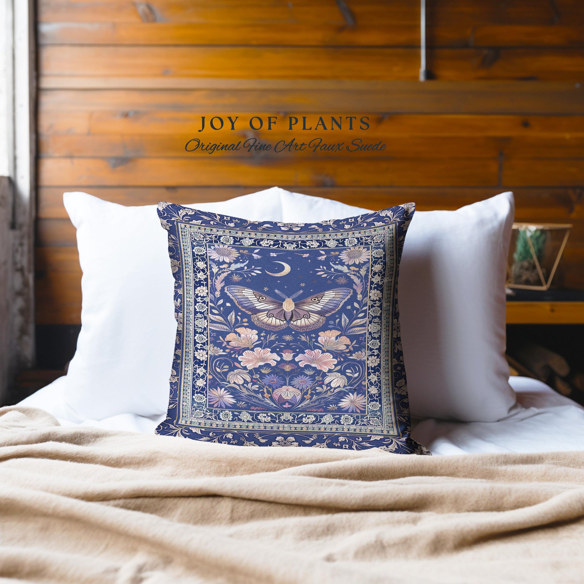 Amethyst Celestial Moth Tapestry Pillow Decorative Butterfly Throw Cushion