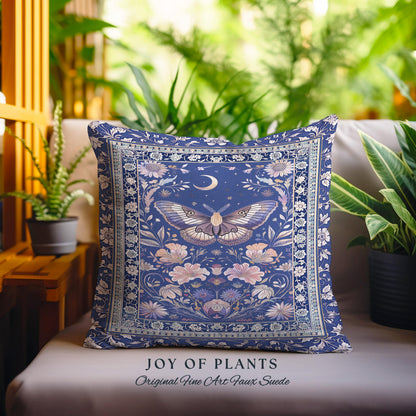 Amethyst Celestial Moth Tapestry Pillow Decorative Butterfly Throw Cushion