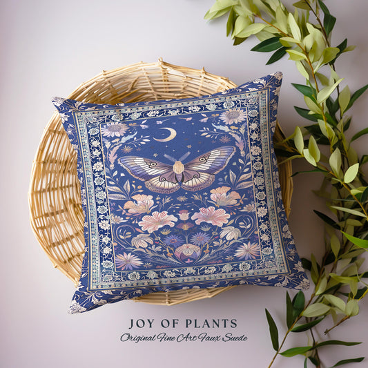 Amethyst Celestial Moth Tapestry Pillow Decorative Butterfly Throw Cushion