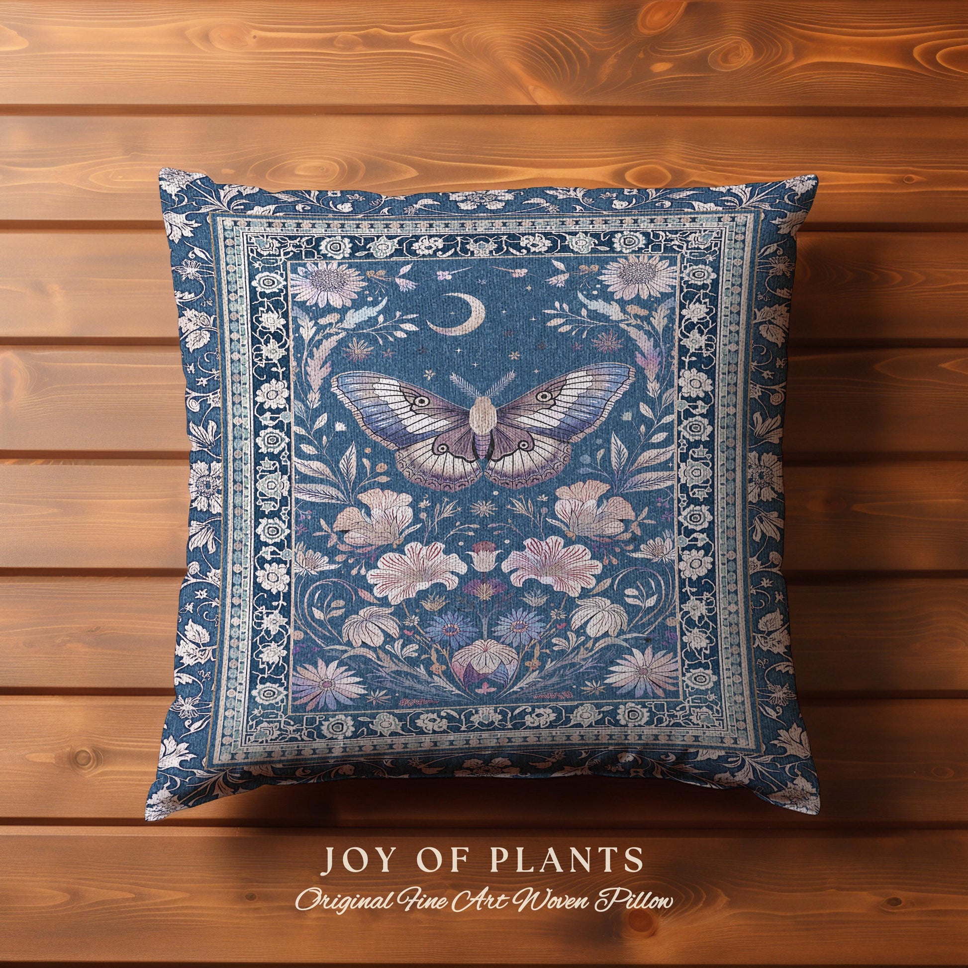 Amethyst Celestial Moth Tapestry Pillow Decorative Butterfly Throw Cushion