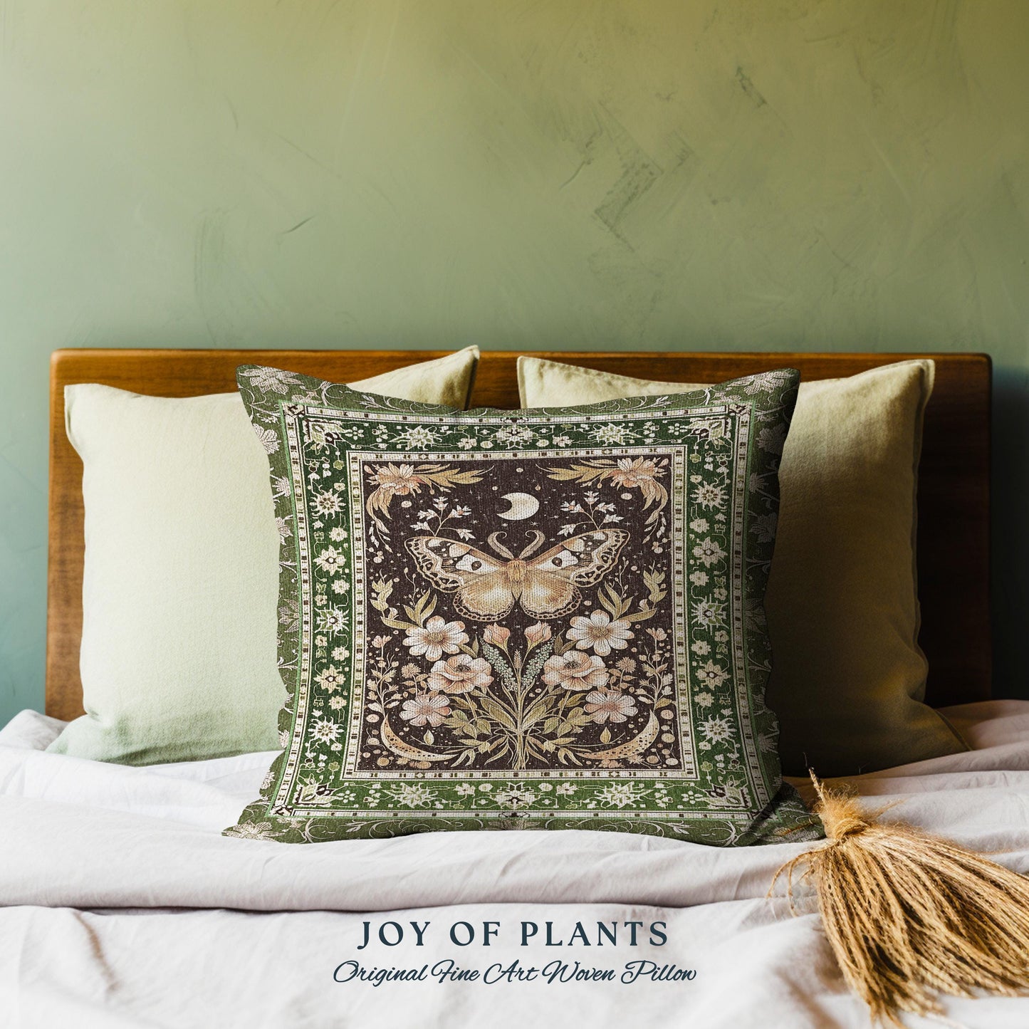 Hippie Moth Moon Decorative Butterfly Cushion Tapestry Throw Pillow