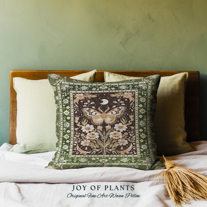 Hippie Moth Moon Decorative Butterfly Cushion Tapestry Throw Pillow