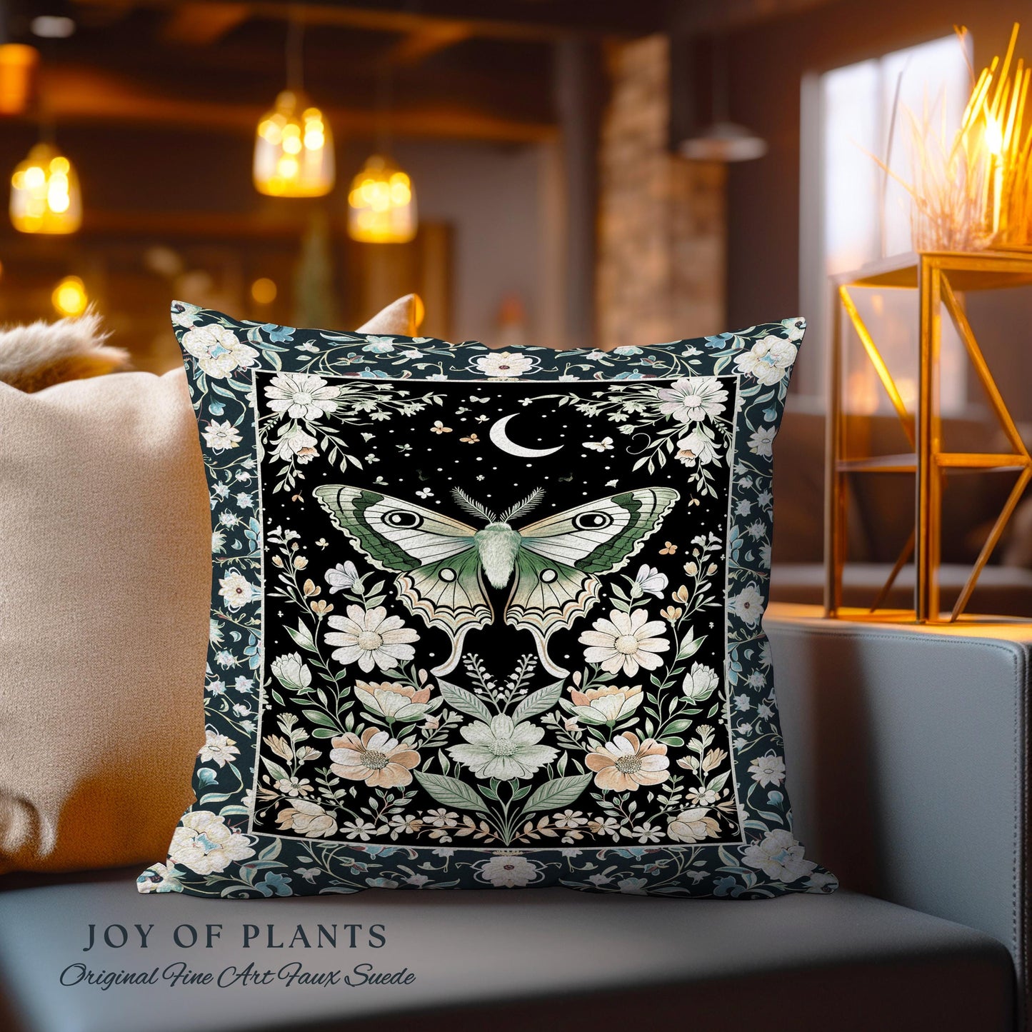 Luna Moth Folklore Aesthetic Tapestry Pillow Decorative Throw Cushion