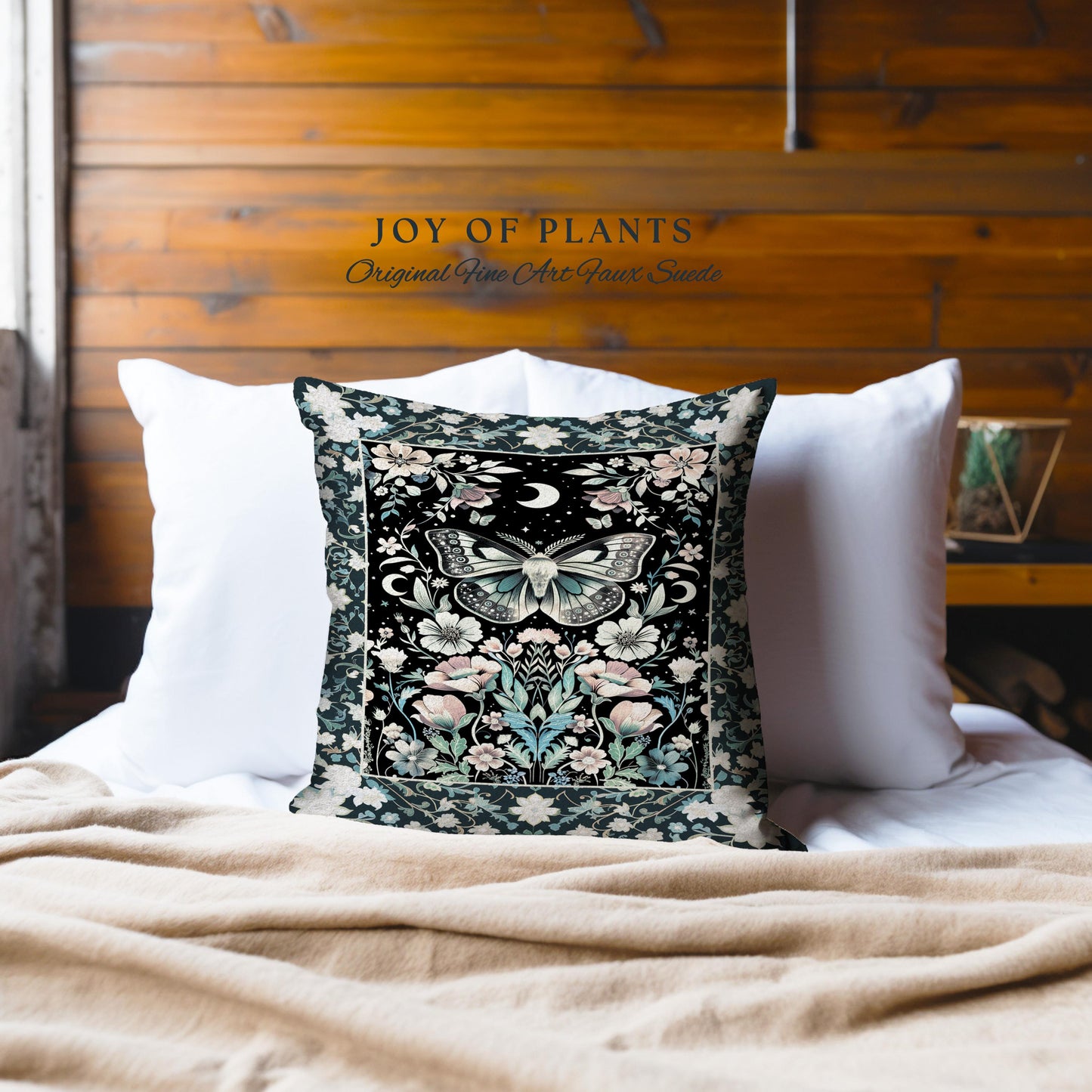 Celestial Butterfly Floral Decorative Moth Cushion Tapestry Throw Pillow