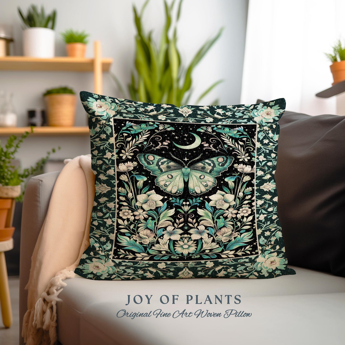Pastel Gothic Butterfly Tapestry Moth Pillow Decorative Throw Cushion