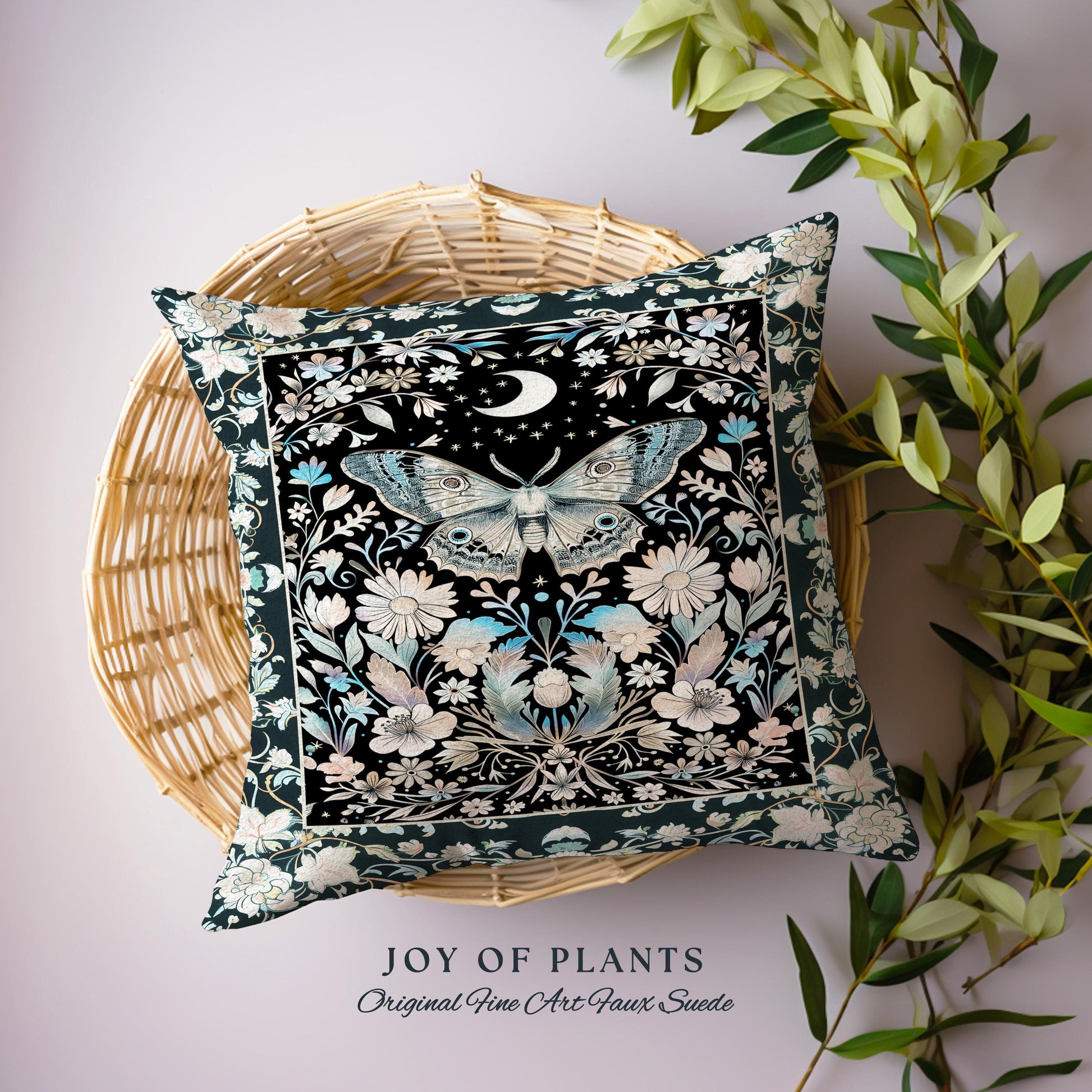 Maximalist Aesthetic Dark Academia Decorative Moth Cushion Tapestry Throw Pillow