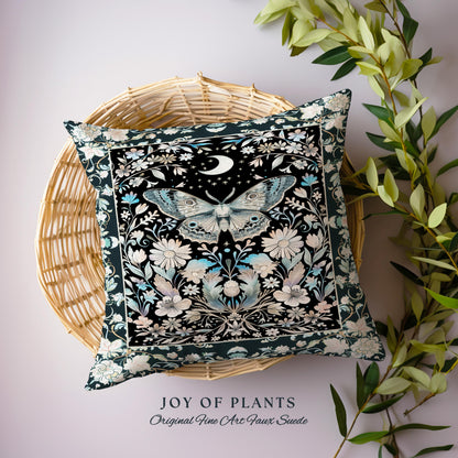 Maximalist Aesthetic Dark Academia Decorative Moth Cushion Tapestry Throw Pillow