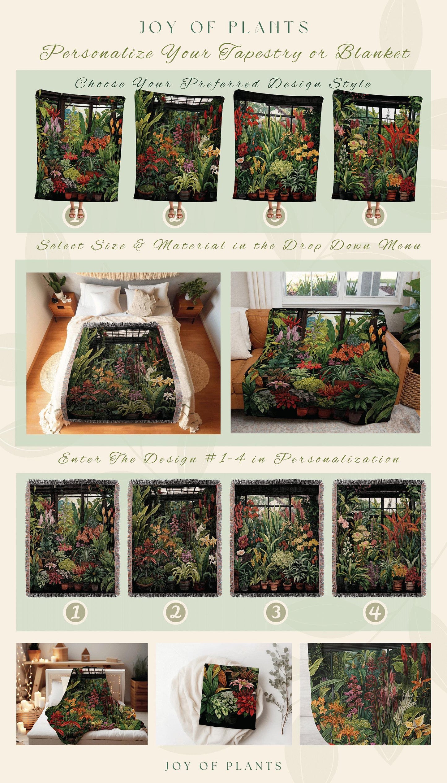 Flower Shop Botanical Tapestry | Nature Blanket Woven Tapestry Botanical Fairy Grunge Room Decor Fairycore Art Cottagecore Blanket Botanical