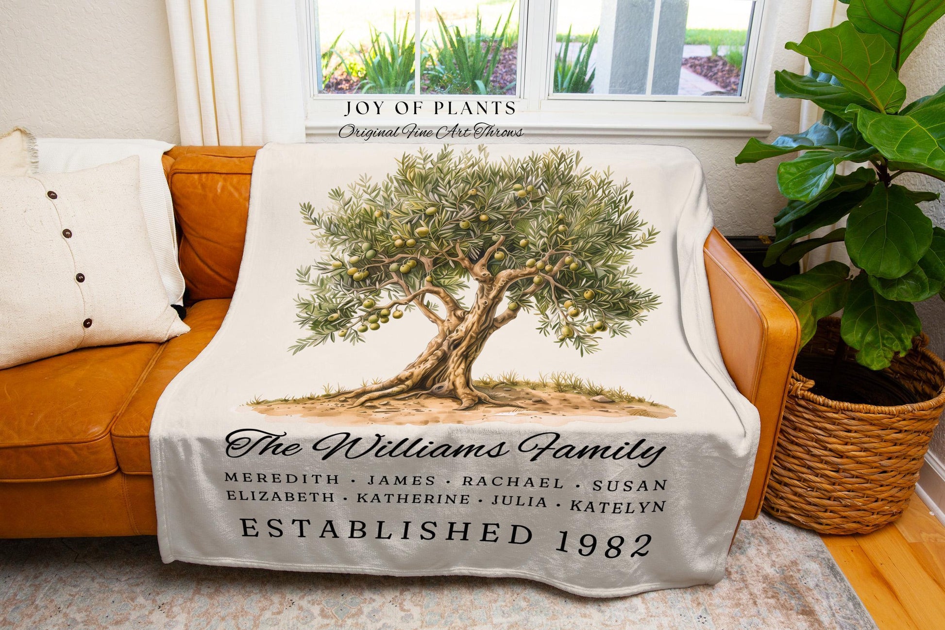 Rustic Family Name Tapestry Custom | Sentimental Family Heritage Personalized Housewarming Gift Mother's Day Custom Blanket for Grandparents