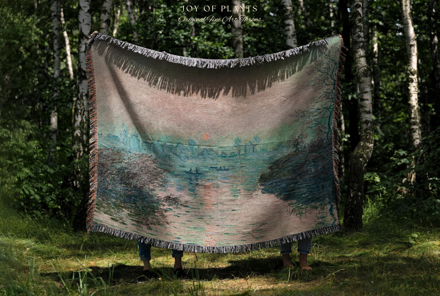 Impression Sunrise Throw | Monet Fine Art French Impressionism Blanket In Soft Pastel Hues For Cozy Cottagecore Decor And Artistic Home Gift