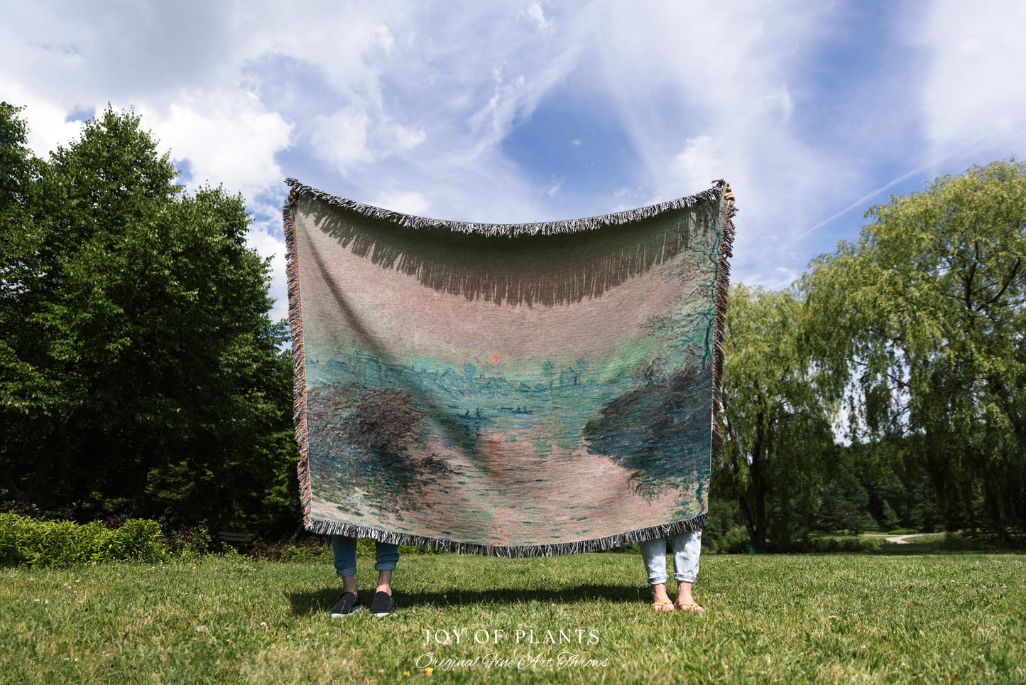 Impression Sunrise Throw | Monet Fine Art French Impressionism Blanket In Soft Pastel Hues For Cozy Cottagecore Decor And Artistic Home Gift