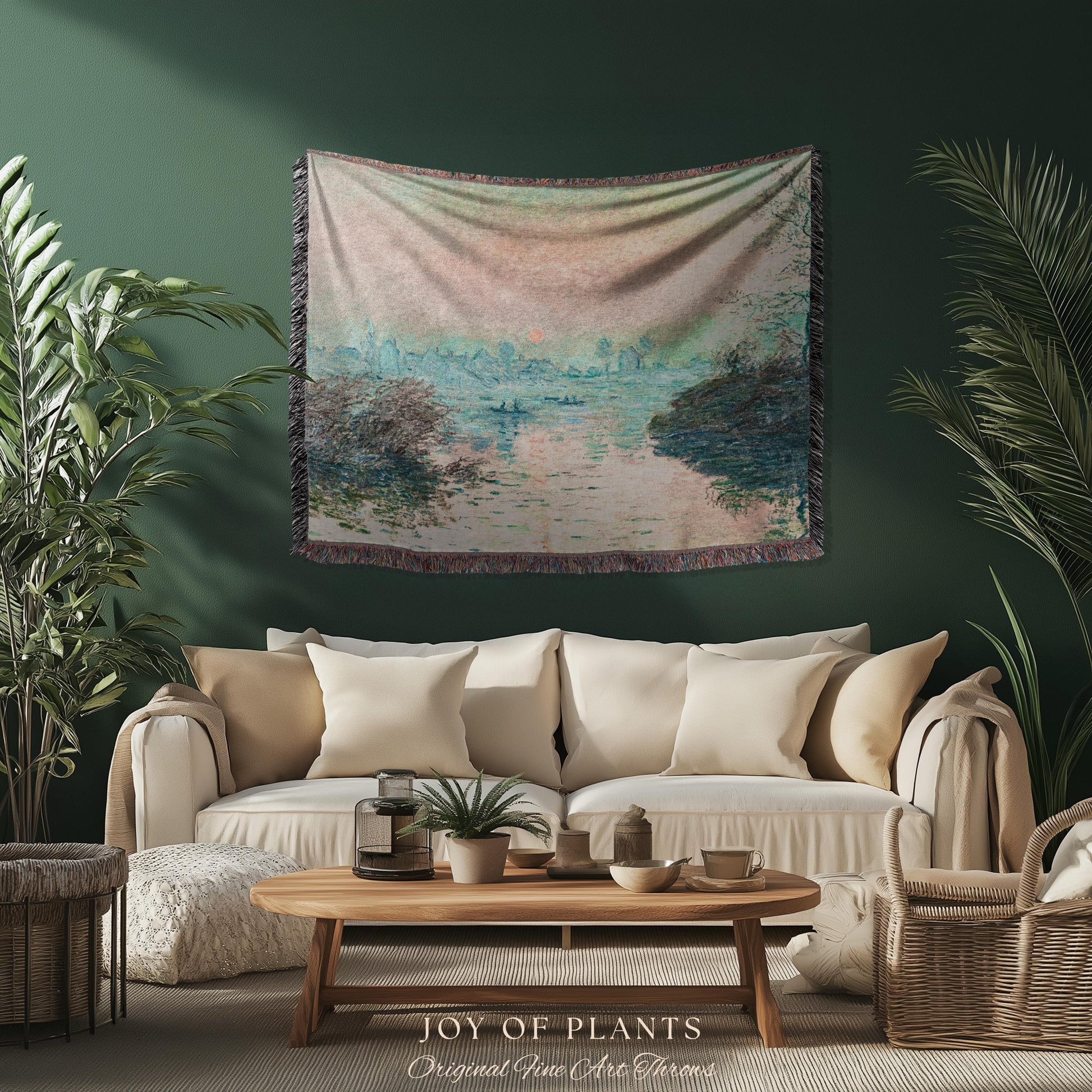 Impression Sunrise Throw | Monet Fine Art French Impressionism Blanket In Soft Pastel Hues For Cozy Cottagecore Decor And Artistic Home Gift
