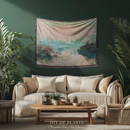 Impression Sunrise Throw | Monet Fine Art French Impressionism Blanket In Soft Pastel Hues For Cozy Cottagecore Decor And Artistic Home Gift