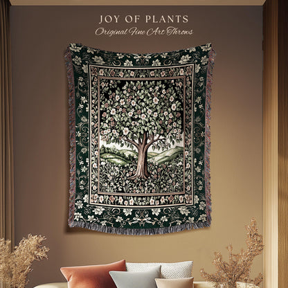 Fairytale Garden Timeless Accent Woven Throw Tree Blanket Jacquard Tapestry