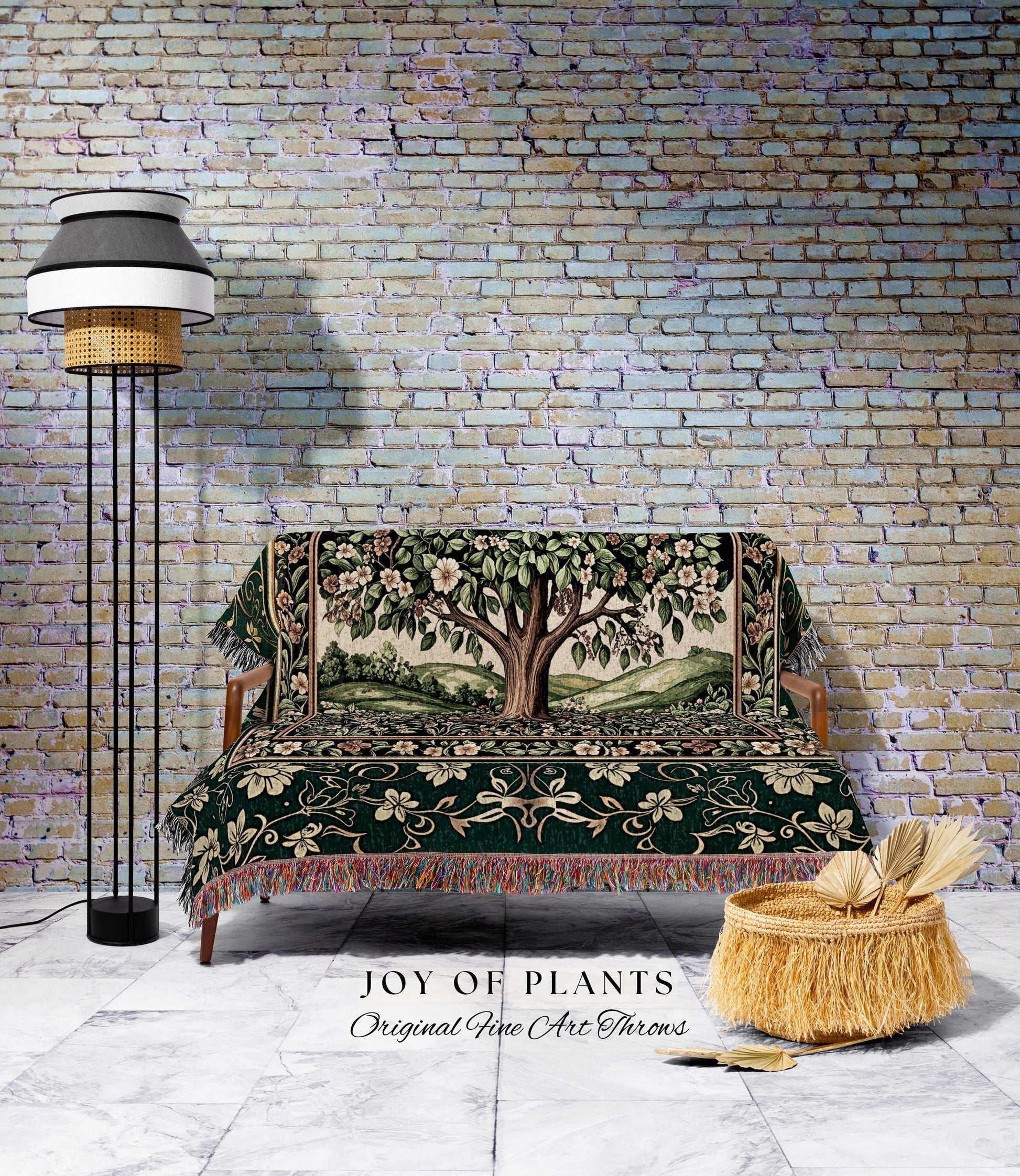 Fairytale Garden Timeless Accent Woven Throw Tree Blanket Jacquard Tapestry