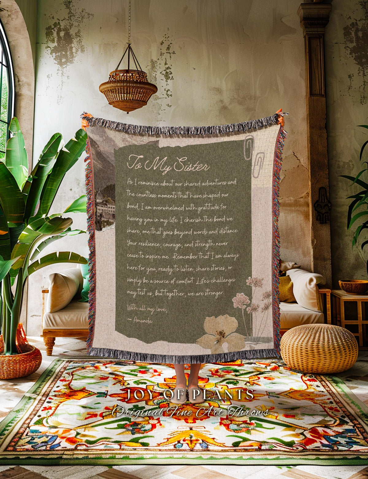 Personalized Letter to Loved One Blanket | Custom Handwriting Woven Throw Thoughtful Dad Custom Sentimental Gift for Grandpa and Grandma |