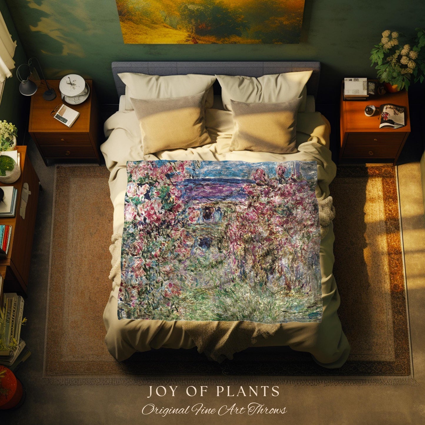 The Artist’s Garden at Giverny Blanket Monet Fine Art Tapestry Throw | Impressionist Botanical Cottagecore Cozy Home Enchanting Floral Gift