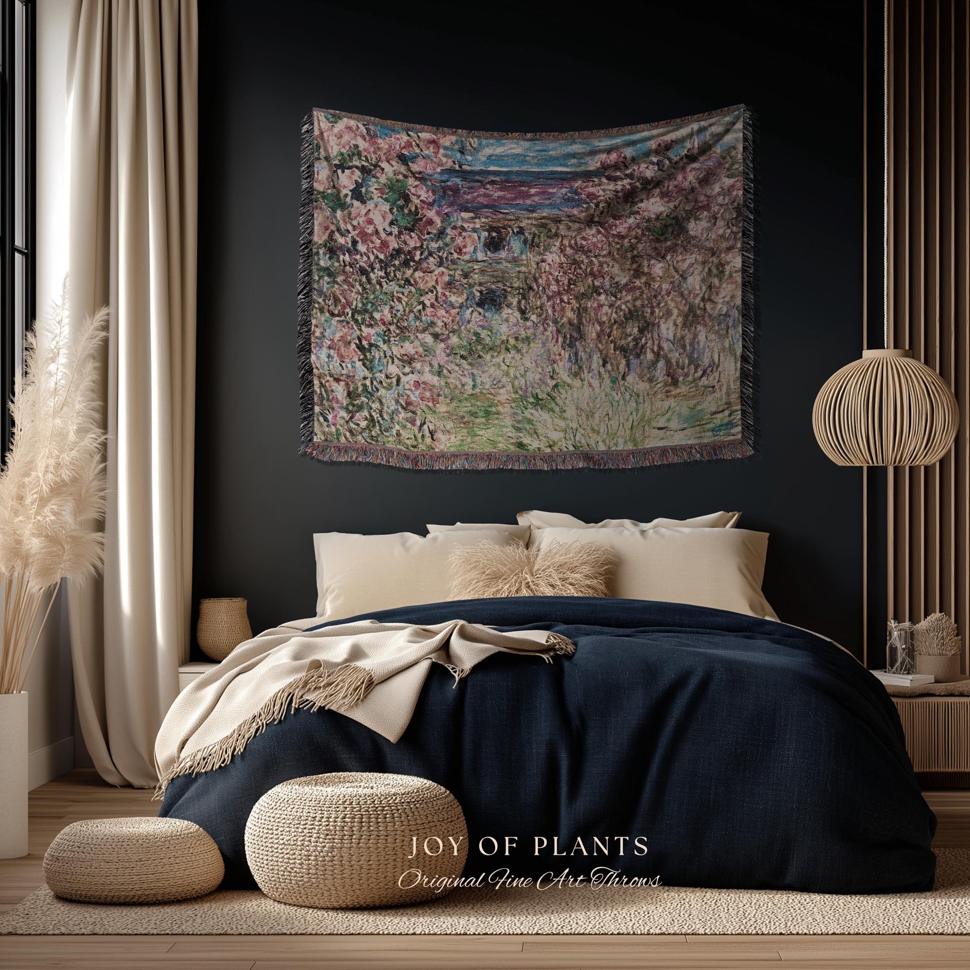 The Artist’s Garden at Giverny Blanket Monet Fine Art Tapestry Throw | Impressionist Botanical Cottagecore Cozy Home Enchanting Floral Gift