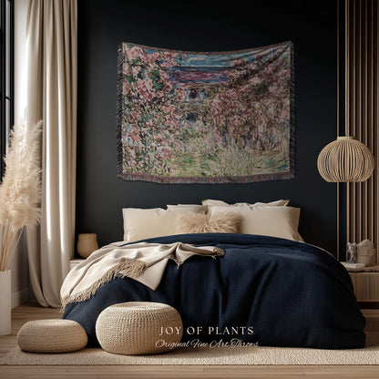 The Artist’s Garden at Giverny Blanket Monet Fine Art Tapestry Throw | Impressionist Botanical Cottagecore Cozy Home Enchanting Floral Gift