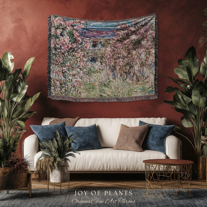 The Artist’s Garden at Giverny Blanket Monet Fine Art Tapestry Throw | Impressionist Botanical Cottagecore Cozy Home Enchanting Floral Gift