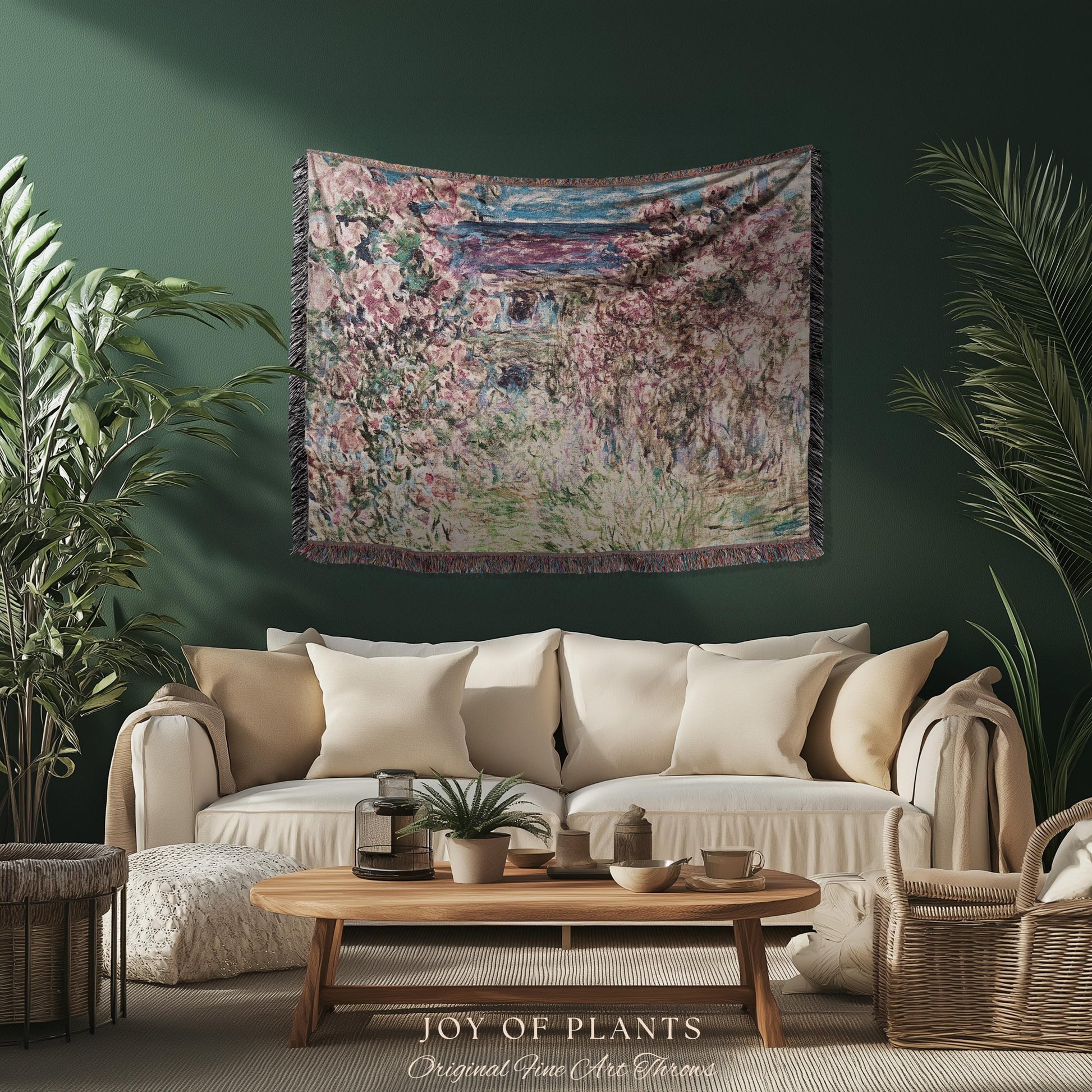 The Artist’s Garden at Giverny Blanket Monet Fine Art Tapestry Throw | Impressionist Botanical Cottagecore Cozy Home Enchanting Floral Gift