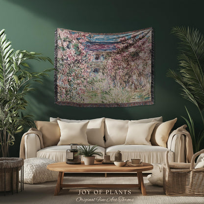 The Artist’s Garden at Giverny Blanket Monet Fine Art Tapestry Throw | Impressionist Botanical Cottagecore Cozy Home Enchanting Floral Gift