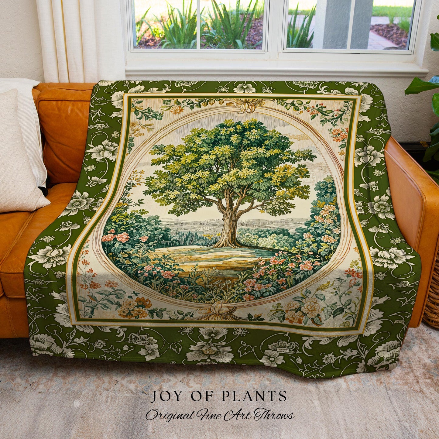 Victorian Soft Aesthetic Woven Throw Tree Blanket Jacquard Tapestry