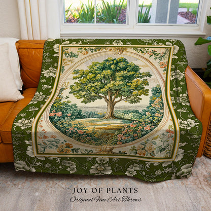 Victorian Soft Aesthetic Woven Throw Tree Blanket Jacquard Tapestry