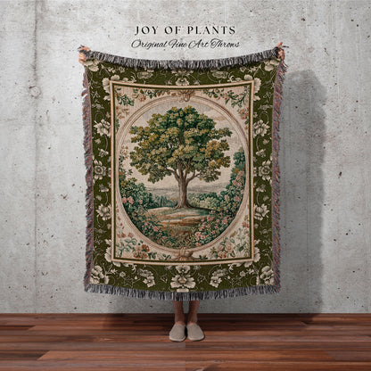 Victorian Soft Aesthetic Woven Throw Tree Blanket Jacquard Tapestry
