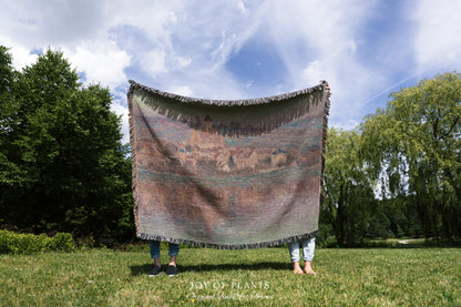 Church at Vétheuil Blanket Monet Fine Art Tapestry Throw | Elegant Impressionist Decor For Antique Style Homes Famous Painting Artistic Gift