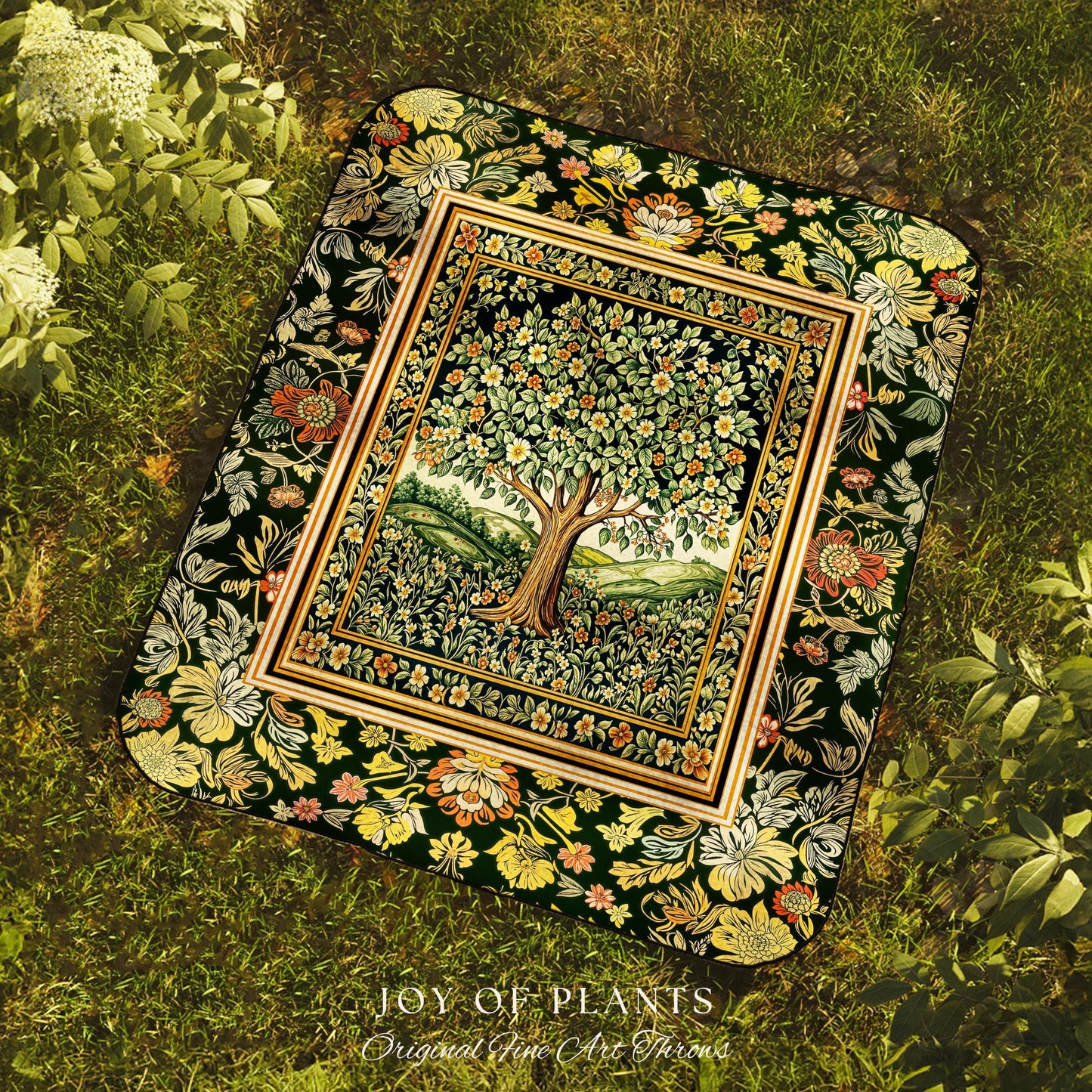 Rustic Fairytale Tree Throw Blanket Woven Cotton Wall Tapestry