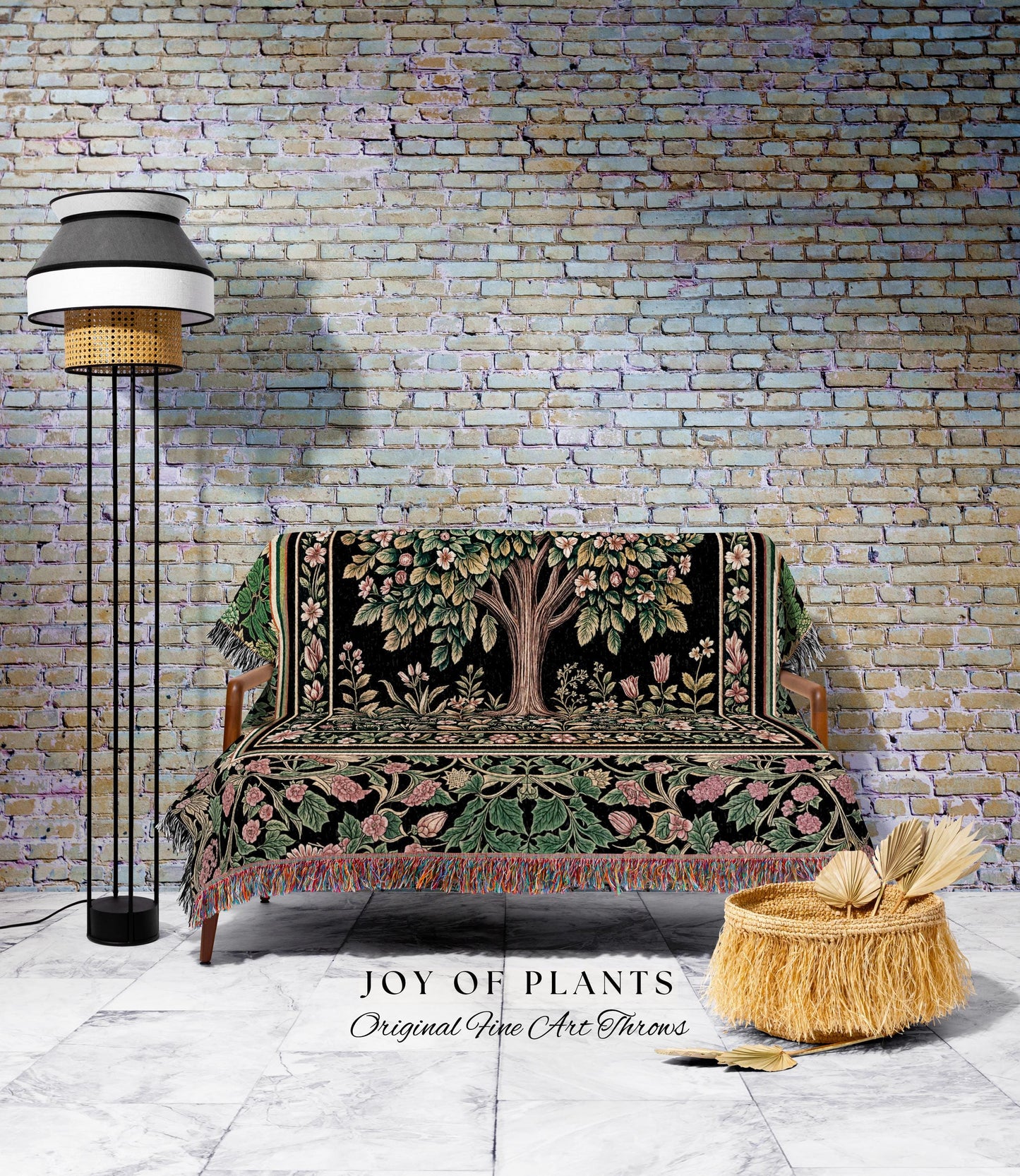 Fairy Garden Tree of Life Tapestry Blanket Jacquard Woven Coverlet