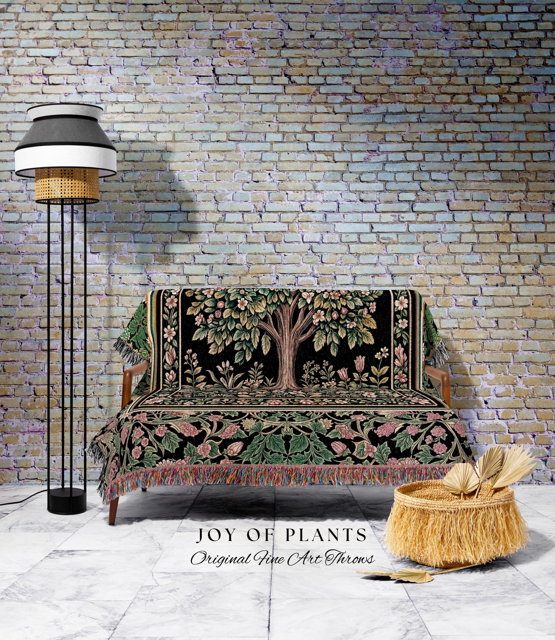 Fairy Garden Tree of Life Tapestry Blanket Jacquard Woven Coverlet