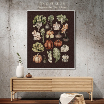 Winter Vegetables Blanket Vintage Autumn Decor Blanket Woven Wall Hanging | Throw Blanket Woven Wall Art Pumpkin Season Decor Fall Aesthetic