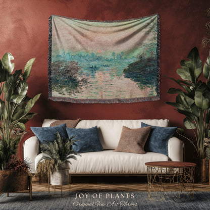 Impression Sunrise Throw | Monet Fine Art French Impressionism Blanket In Soft Pastel Hues For Cozy Cottagecore Decor And Artistic Home Gift